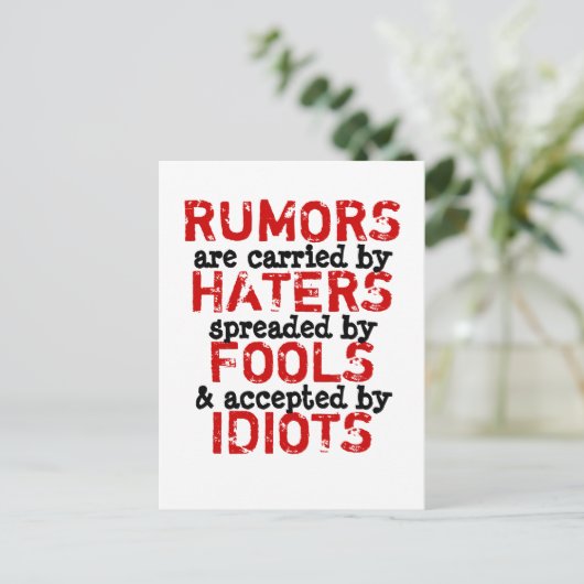 RUMORS - Postcard Truism / Philosophie Postkarte (Stehend Vorderseite)