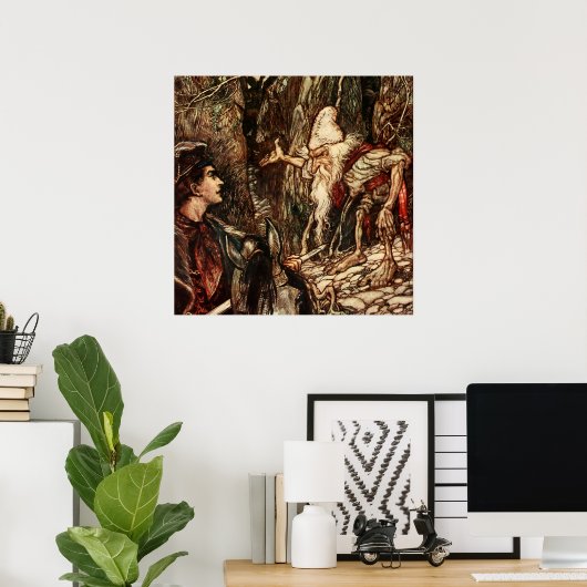 "Rumpelstiltskin" Fearie Kunst von Arthur Rackham Poster (Heimbüro)