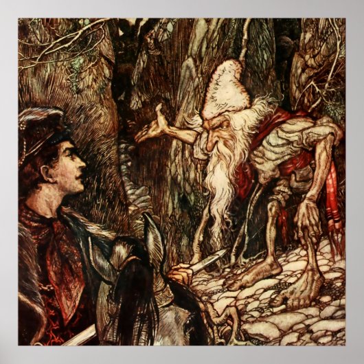 "Rumpelstiltskin" Fearie Kunst von Arthur Rackham Poster (Vorne)