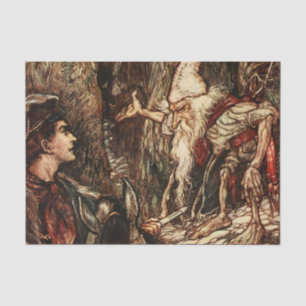 "Rumpelstiltskin" Fearie Kunst von Arthur Rackham Seidenpapier