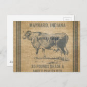 Rumpf Kuh gefüttert Sack Postkarte (Vorne/Hinten)