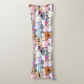 Rumpf nahtlose Muster Katzen Karoskissen Seitenschläferkissen (Vorderseite Vertikal)