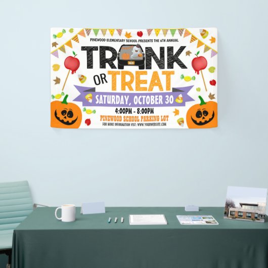 Rumpf- oder Leckerei-Halloween-Banner Banner (Messeveranstaltung)