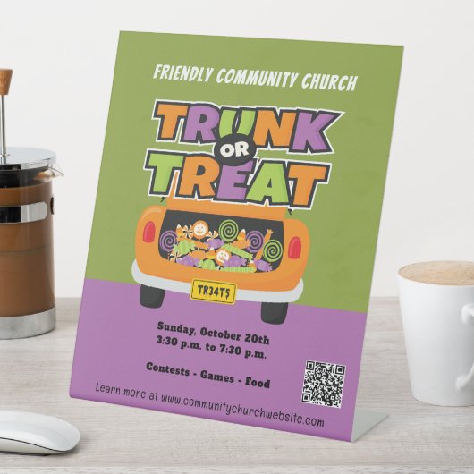 Rumpf- oder Leckerei-Halloween-Banner Sockelschild (In Situ)