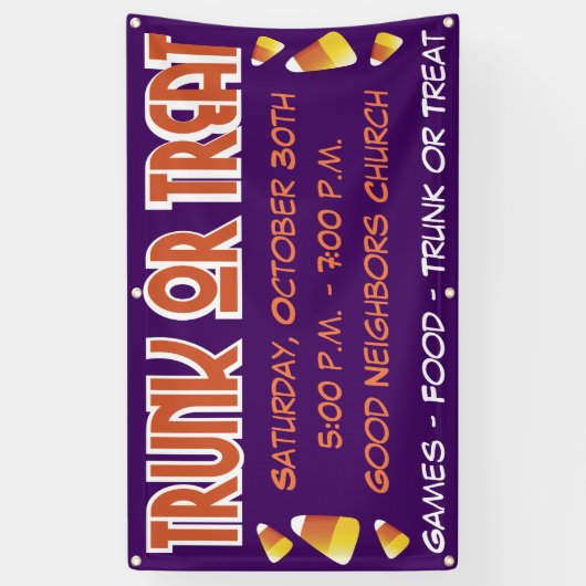 Rumpf oder Leckerei Halloween Candy Corn Banner (Vertikal)
