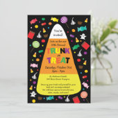 Rumpf oder Leckerei Halloween Candy Einladung (Stehend Vorderseite)