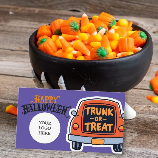 Rumpf oder Leckerei Halloween-Coupon Visitenkarte