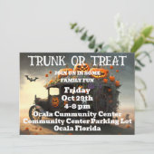 Rumpf oder Leckerei Halloween Einladung (Stehend Vorderseite)