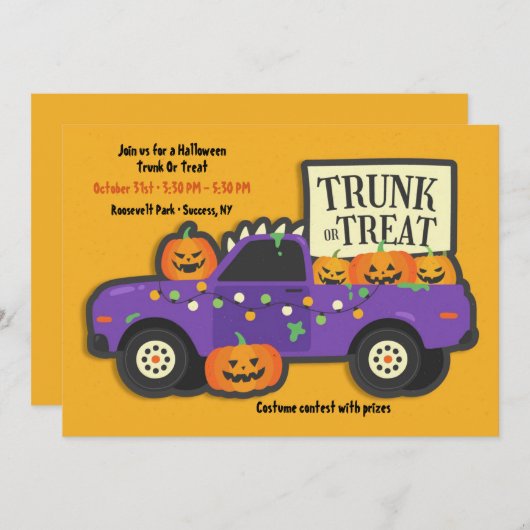 Rumpf oder Leckerei Halloween Einladung (Vorne/Hinten)