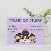 Rumpf oder Leckerei Halloween Einladung (Stehend Vorderseite)