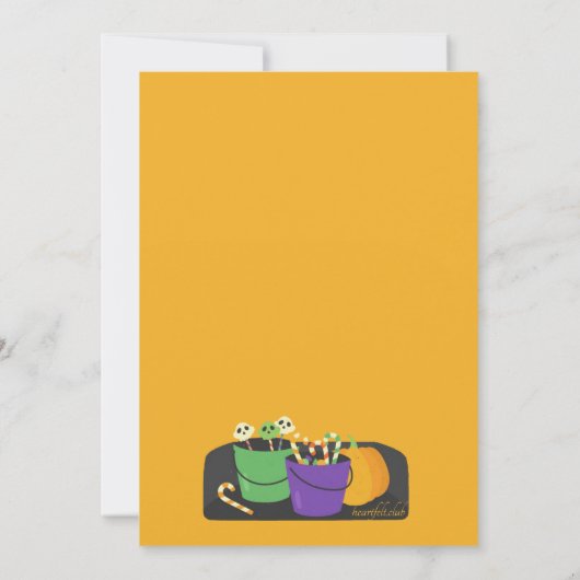 Rumpf oder Leckerei Halloween Einladung (Rückseite)