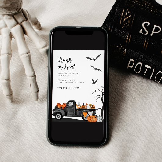 Rumpf oder Leckerei Halloween Einladung für Kinder