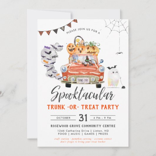 Rumpf oder Leckerei | Halloween-Party-Einladung Einladung (Vorderseite)