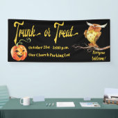 Rumpf oder Leckerei Halloween Pumpkin & Owl Banner (Messe)