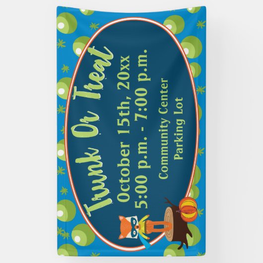 Rumpf oder Leckerei mit Niedlichem Super Hero Fox Banner (Vertikal)