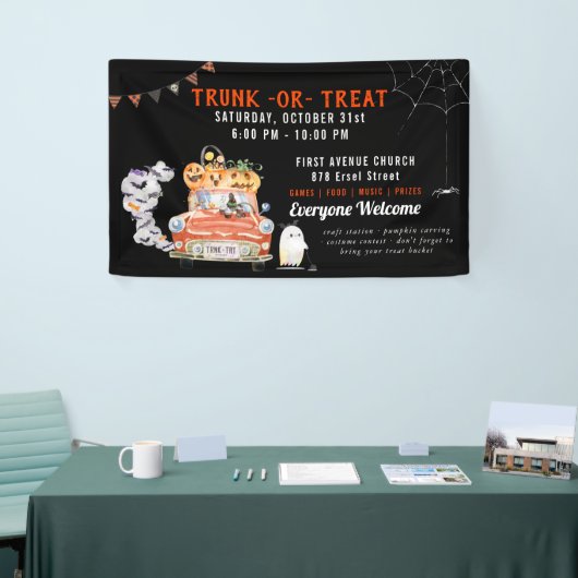 Rumpf oder Leckerei | Modernes Halloween-Party Banner (Messeveranstaltung)