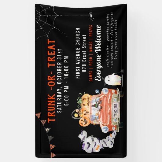 Rumpf oder Leckerei | Modernes Halloween-Party Banner (Vertikal)