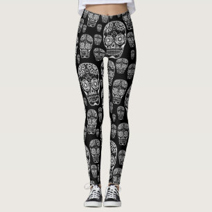 Rümpfe aus schwarzem und weißem Zucker Leggings