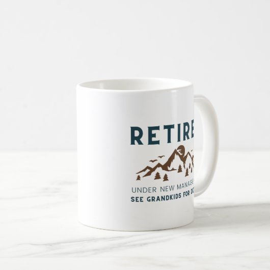 Rumüder unter New Management Funny Kaffeetasse (VorderseiteRechts)