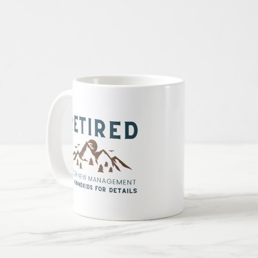 Rumüder unter New Management Funny Kaffeetasse (Vorderseite Links)