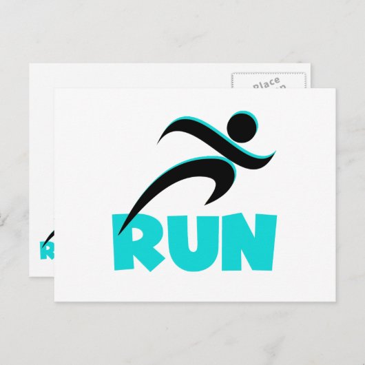 RUN Aqua Postkarte (Vorne/Hinten)