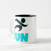 RUN Aqua Zweifarbige Tasse (Vorderseite Links)