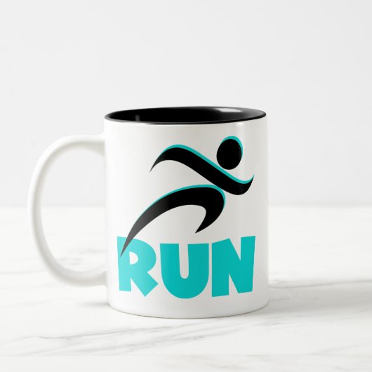 RUN Aqua Zweifarbige Tasse (Links)