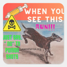 RUN-Aufkleber Quadratischer Aufkleber