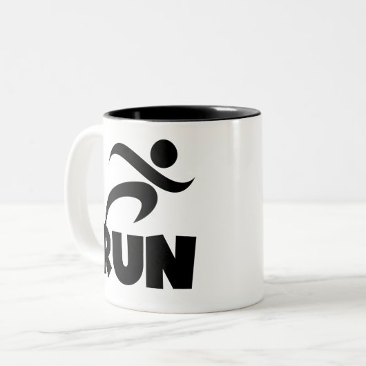 RUN Black Zweifarbige Tasse (Vorderseite Links)