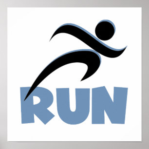RUN Blue Poster
