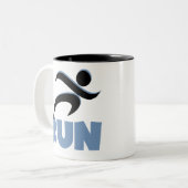 RUN Blue Zweifarbige Tasse (Vorderseite Links)