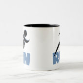 RUN Blue Zweifarbige Tasse (Mittel)
