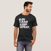 Run Clean Sleep Repeat Funny Plogging T-Shirt (Vorne ganz)