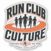 Run Club Running Team Track Aufkleber (Vorderseite)