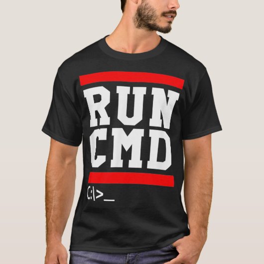 RUN CMD Console Command Prompt Sysadmin T-Shirt (Vorderseite)