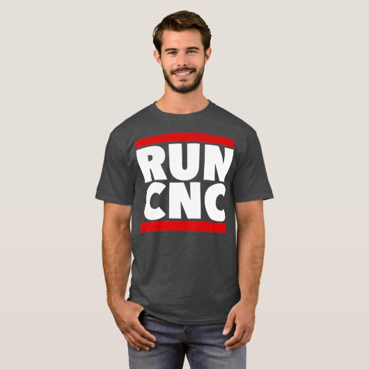 RUN CNC Shirt Funny Machinist Ingenieur Gcode tee (Vorne ganz)