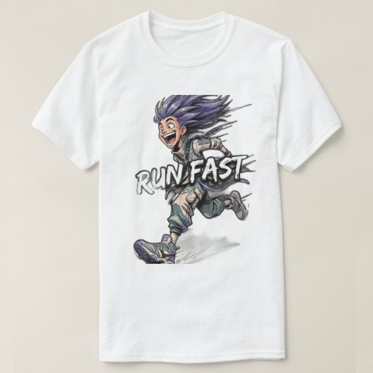 Run Fast Anime Runner Shirt (Design vorne)
