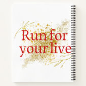 "Run for your life - Motivierend Zitat Notizblock (Rückseite)