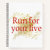 "Run for your life - Motivierend Zitat Notizblock (Vorderseite)