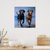 "Run free, run Together" Beachside Best Buddies Poster (Küche)
