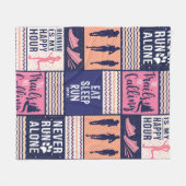 Run Girl Ess Sleep-Muster Runner Vater Mama Tour Fleecedecke (Vorderseite (Horizontal))