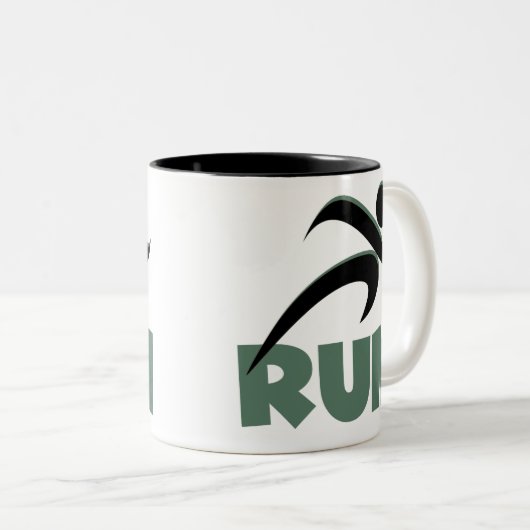 RUN Green Zweifarbige Tasse (VorderseiteRechts)
