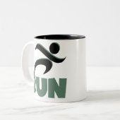 RUN Green Zweifarbige Tasse (Vorderseite Links)