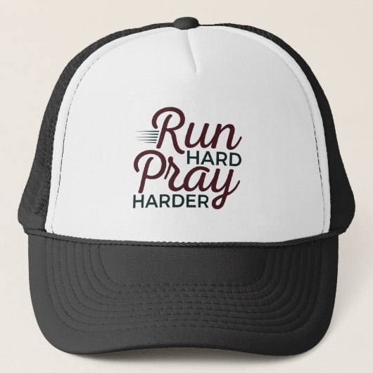Run Hard Pray Harning Runner Christlich Truckerkappe (Vorderseite)