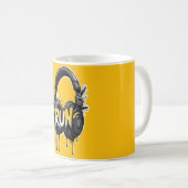 RUN Headphones Street Art Sticker Kaffeetasse (VorderseiteRechts)