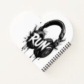 RUN Headphones Street Art Sticker Notizblock (Rückseite)