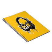 RUN Headphones Street Art Sticker Notizblock (Rechte Seite)