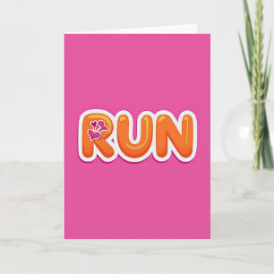 Run Hearts Pink Karte