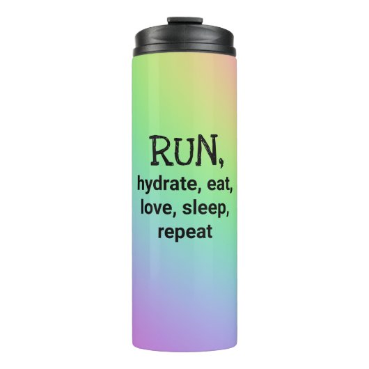 RUN, Hydrat, Essen, Liebe... Thermosbecher (Vorderseite)