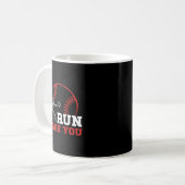 Run I Dare You Funny Baseball Catcher Baseball Pla Kaffeetasse (Vorderseite Links)